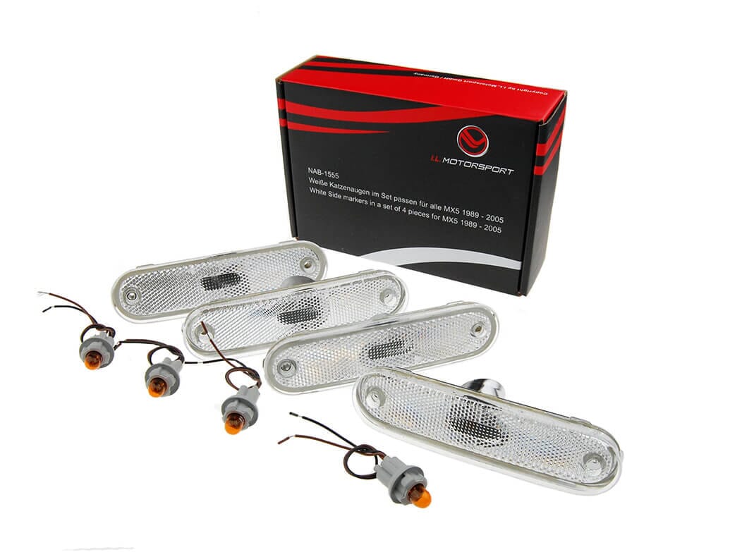 Side Reflectors, Clear With Bulb Holders, Mk1/2/2.5 – MX5 Parts