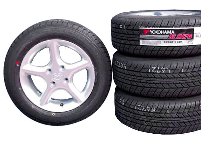Alloy Wheels, With Tyres, Genuine Mazda Set of 4, 14