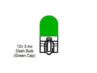 Picture of Dash Bulb, With Green Cap, Mazda MX5 Mk1