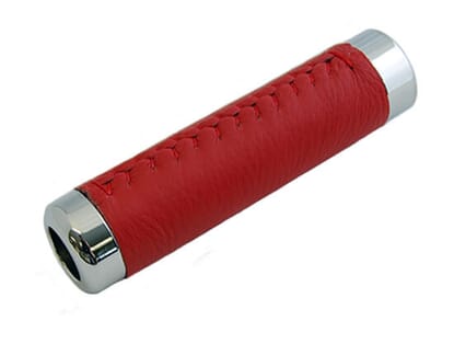 Picture of Chrome & Red Leather Handbrake Sleeve, MX5 Mk1/2/2.5