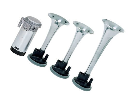 24V Stebel GPA3 Air Horns, Chromed