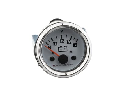 Picture of Battery Gauge with White Face & Chrome Rim, Mk1/2/2.5